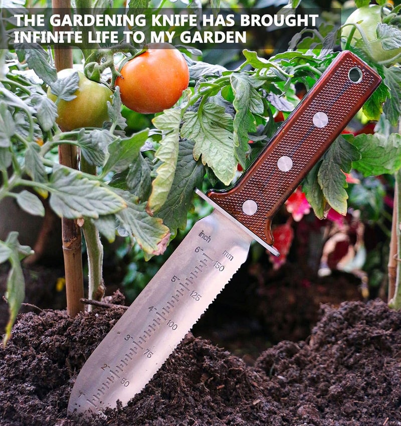 AKADO Gardening Hori Hori Garden Knife - Gardening Knife,Soil Kniver, Serrated Side Weeding,Digging,Garden Knives With Sheath,Full Tang Hori Hori - Image 4